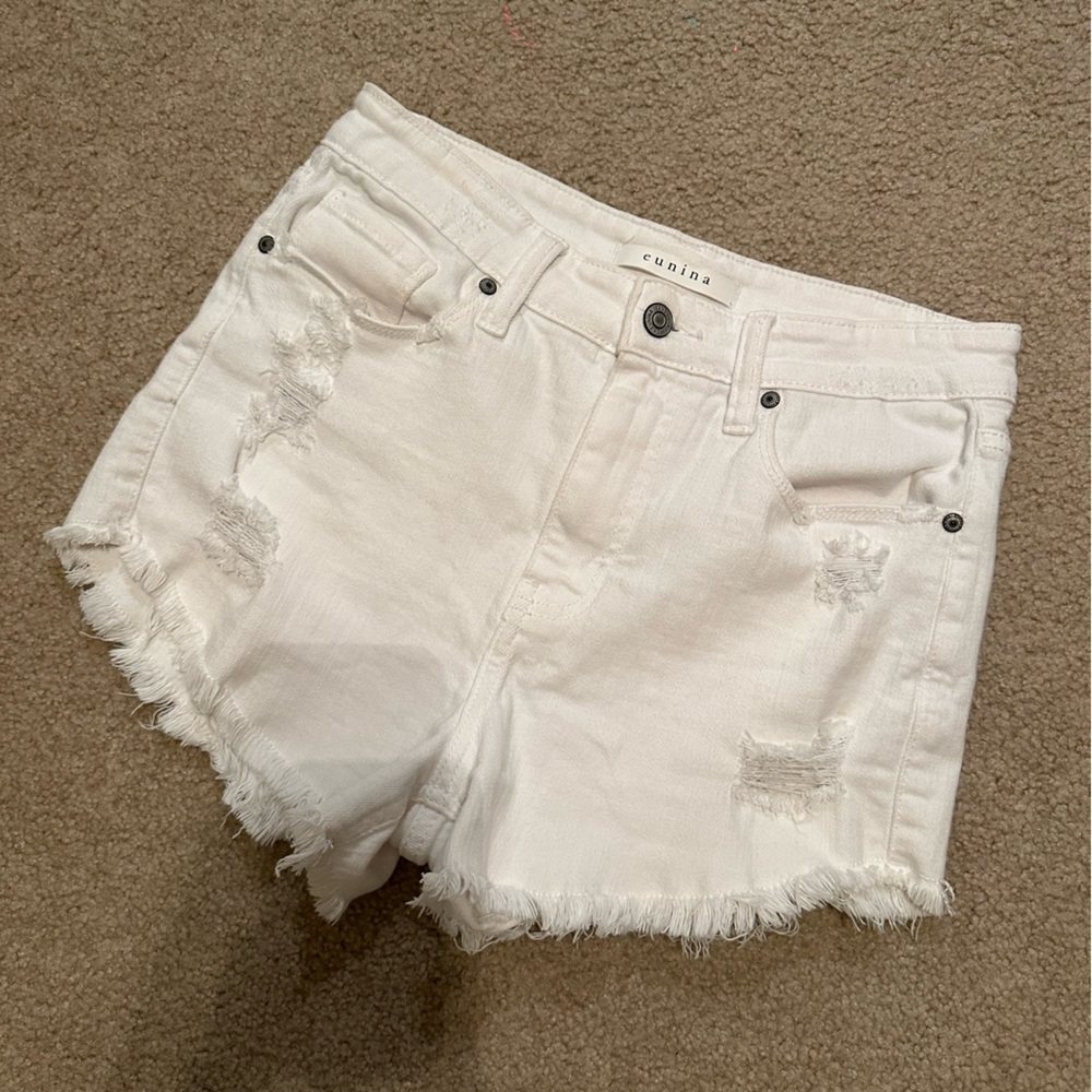 White Jean shorts